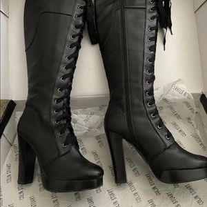 Colin Stuart (from VS) Lace Up Knee High Platform Boots-Size 9